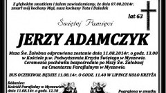 ZMARŁ JERZY ADAMCZYK. ŻYŁ 63 LATA.