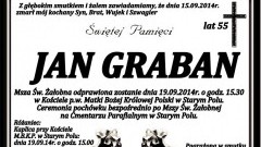 ZMARŁ JAN GRABAN. ŻYŁ 55 LAT.