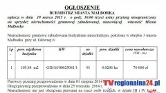 OGŁOSZENIE BURMISTRZA MIASTA MALBORKA:  PRZETARG NIEOGRANICZONY NA SPRZEDAŻ NIERUCHOMOŚCI PRZY UL. GŁÓWNEJ 6