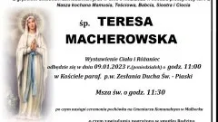 Zmarła Teresa Macherowska. Miała 71 lat.