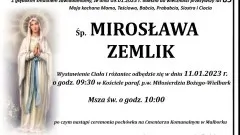 Zmarła Mirosława Zemlik. Miała 83 lata.
