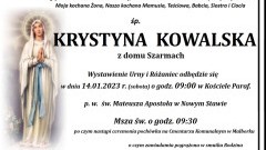 Zmarła Krystyna Kowalska. Miała 64 lata.