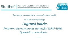 Gmina Sztutowo. Promocja najnowszej książki dr Marcina Owsińskiego.
