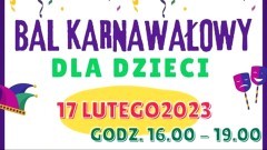 Gmina Malbork zaprasza najmłodszych na bal karnawałowy w Lasowicach Wielkich.