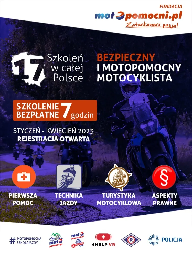 Bezpieczny i MotoPomocny Motocyklista, ruszyły zapisy na bezpłatne szkolenia&#8230;