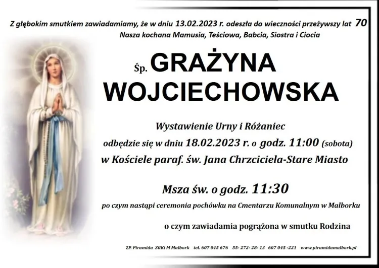 Zmarła Grażyna Wojciechowska. Żyła 70 lat.