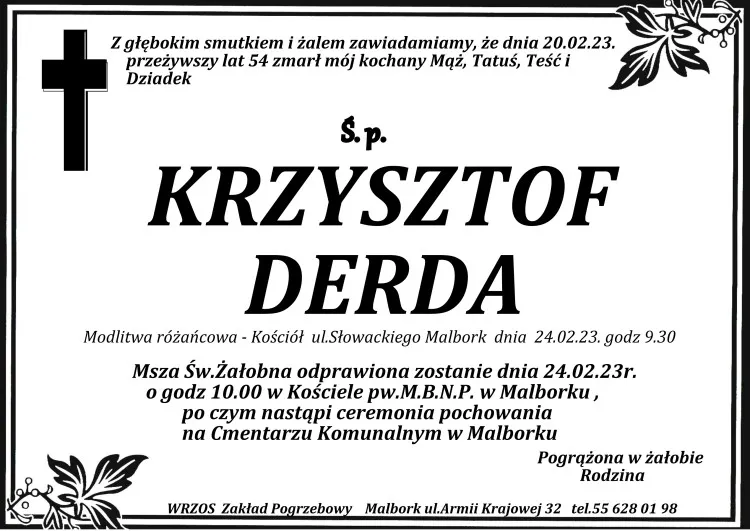 Zmarł Krzysztof Derda. Żył 54 lata.