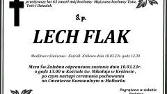 Zmarł Lech Flak. Żył 63 lata.