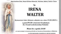 Zmarła Irena Walter. Miała 75 lat.