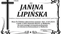 Zmarła Janina Lipińska. Miała 89 lat.