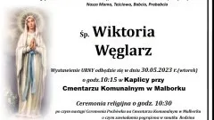 Zmarła Wiktoria Węglarz. Miała 86 lat.