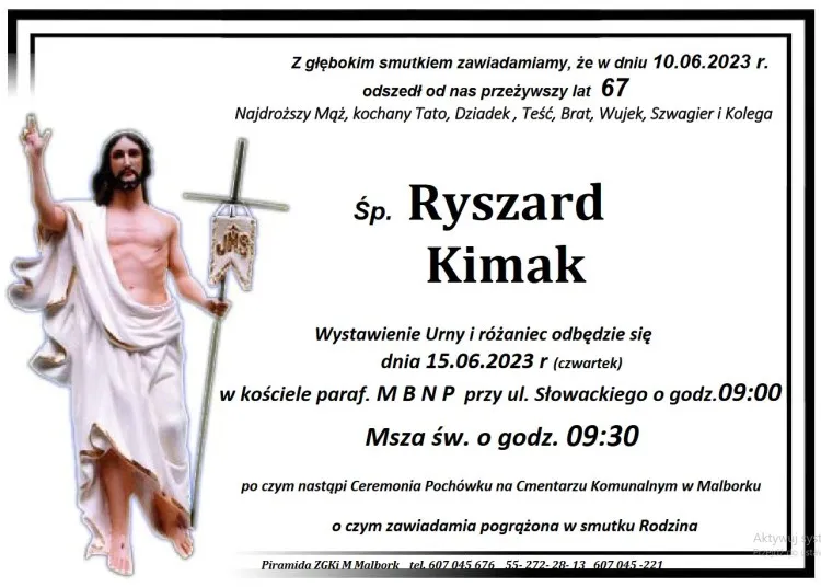 Zmarł Ryszard Kimak. Miał 67 lat.