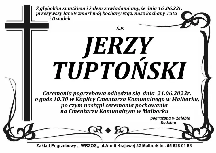 Zmarł Jerzy Tuptoński. Miał 59 lat.