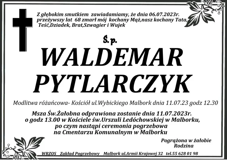 Zmarł Waldemar Pytlarczyk. Żył 68 lat.