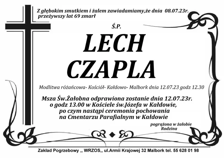 Zmarł Lech Czapla. Miał 69 lat.