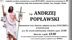 Zmarł Andrzej Popławski. Miał 70 lat.