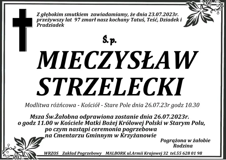 Zmarł Mieczysław Strzelecki. Miał 97 lat.