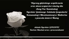 Kondolencje Dyrektora i pracowników GOKSRTiZ w Malborku.
