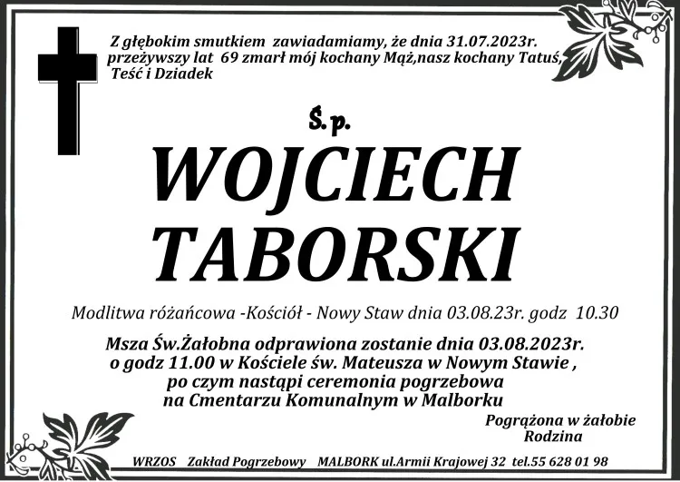 Zmarł Wojciech Taborski. Żył 69 lat.