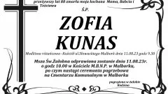 Zmarła Zofia Kunas. Miała 88 lat.