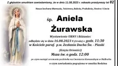 Odeszła Aniela Żurawska. Żyła 82 lata.