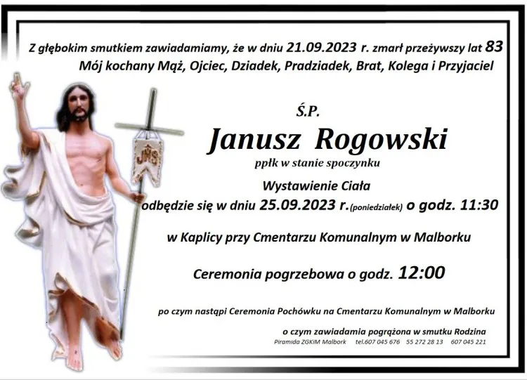 Zmarł Janusz Rogowski. Żył 83 lata.