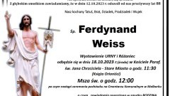 Zmarł Ferdynand Weiss. Miał 88 lat.