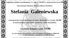 Odeszła Stefania Galeniewska. Żyła 90 lat.