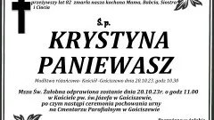 Zmarła Krystyna Paniewasz. Miała 82 lata.