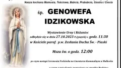 Zmarła Genowefa Idzikowska. Miała 92 lata.