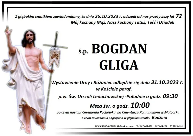 Zmarł Bogdan Gliga. Miał 72 lata.