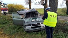 Powiat sztumski. Kobieta i dziecko trafili do szpitala po uderzeniu auta w drzewo.