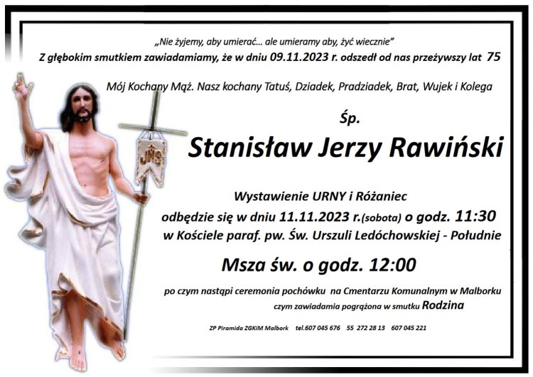 Odszedł Stanisław Jerzy Rawiński. Miał 75 lat.