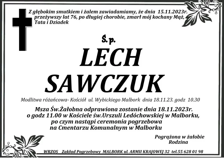 Odszedł Lech Sawczuk. Miał 76 lat.