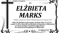 Zmarła Elżbieta Marks. Miała 89 lat.