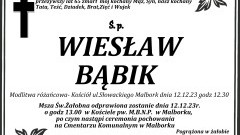 Zmarł Wiesław Bąbik. Miał 65 lat.