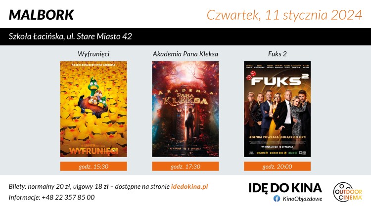 Kino w Malborku! Mamy dla was bilety na Akademię Pana Kleksa, Wyfrunięci i Fuks 2 - znamy nazwiska zwycięzców.