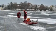 Ćwiczenia z ratownictwa lodowego jednostek OSP z powiatu sztumskiego.