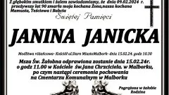 Odeszła Janina Janicka. Żyła 90 lat.