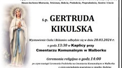 Zmarła Gertruda Kikulska. Miała 91 lat.