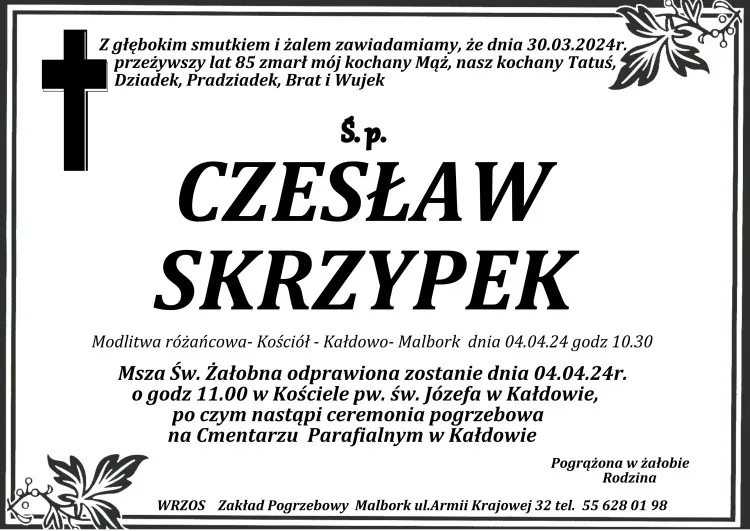 Zmarł Czesław Skrzypek. Miał 85 lat.