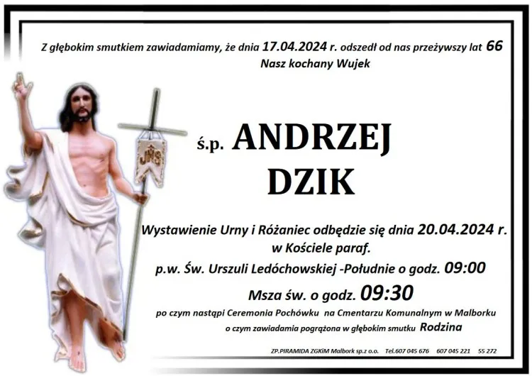 Zmarł Andrzej Dzik. Miał 66 lat.