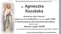 Zmarła Agnieszka Kozubska. Miała 83 lata.