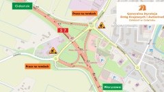 Nocne utrudnienia w ruchu w związku remontem nawierzchni na rondach węzła drogowego w Nowym Dworze Gdańskim S7 (Gdańsk – Elbląg/Warszawa)