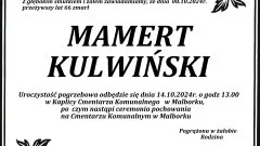 Zmarł Mamert Kulwiński. Miał 66 lat.