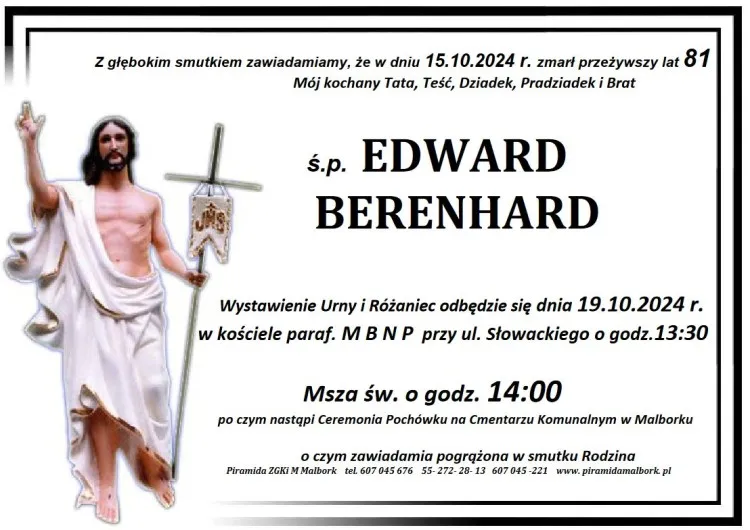 Zmarł Edward Berenhard. Żył 81 lat.