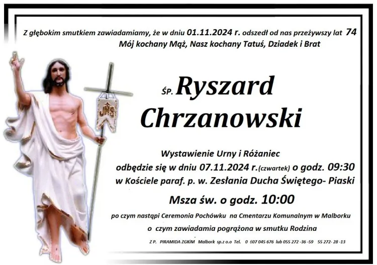 Zmarł Ryszard Chrzanowski. Miał 74 lata.