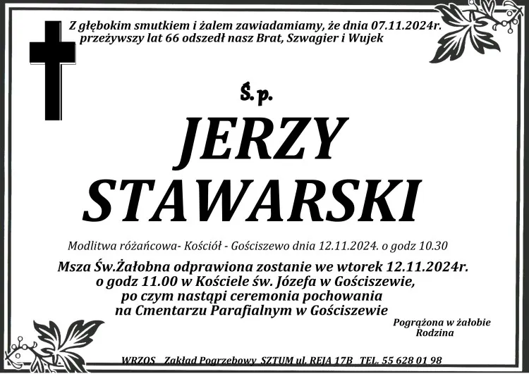 Zmarł Jerzy Stawarski. Miał 66 lat.