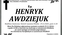 Zmarł Henryk Awdziejuk. Miał 79 lat.