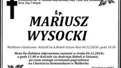 Zmarł Mariusz Wysocki. Miał 57 lat.